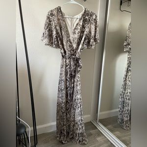 High-low Gray Snakeskin Dress